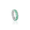 925 Sterling Silver ring with premium CZ emerald and diamond stones