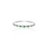 925 Sterling Silver eternity band with alternating emerald and diamond stones