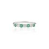 925 sterling silver half eternity band with emerald and diamond accents