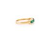 925 Sterling Silver Emerald Diamond Halo Trinity Ring - Image 5