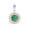 925 Sterling Silver Emerald Diamond Pendant - Image 3