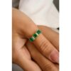 925 Sterling Silver Emerald Diamond Ring - Image 2