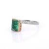 Gold-plated sterling silver ring with rectangular gemstone