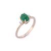 925 sterling silver ring with emerald and diamond stones