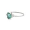 925 Sterling Silver Emerald Diamond Ring - Image 3