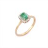 925 Sterling Silver Emerald Diamond Ring - Image 2