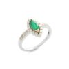 925 Sterling Silver Emerald Diamond Ring - Image 3