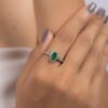 925 Sterling Silver Emerald Diamond Ring - Image 4