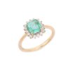925 Sterling Silver Emerald Diamond Ring - Image 3