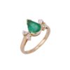 925 Sterling Silver Emerald Diamond Ring - Image 3