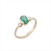 925 Sterling Silver Emerald Diamond Ring - Image 2