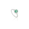 925 Sterling Silver Emerald Diamond Statement Ring - Image 3