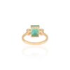 925 Sterling Silver Emerald Diamond Three Stone Ring - Image 6
