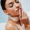 925 Sterling Silver Emerald Diamond Three Stone Ring - Image 7