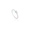 925 Sterling Silver Emerald Diamond Toi Et Moi Ring - Image 3
