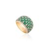 925 Sterling Silver Emerald Diamond Wide Band - Image 6