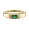 925 sterling silver ring with domed silhouette and emerald accent