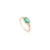 925 Sterling Silver Emerald East West Statement Ring - Image 3