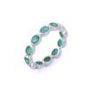 925 Sterling Silver Emerald Eternity Band - Image 2
