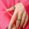 925 Sterling Silver Emerald Eternity Band - Image 4