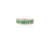 925 Sterling Silver Emerald Half Diamond Eternity Band