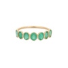 925 Sterling Silver Emerald Half Eternity Band