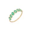 925 Sterling Silver Emerald Half Eternity Band - Image 2