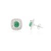 Compact stud earrings measuring 13 mm by 13 mm in sterling silver