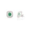 925 Sterling Silver earrings with thick gold plating and halo setting