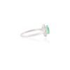 Sterling silver ring with premium CZ emerald and diamond accents