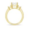 925 Sterling Silver Emerald Shaped Three Stone Diamond Engagement Ring - Image 9