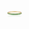 925 Sterling Silver Emerald Stackable Half Eternity Band
