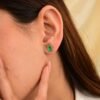 Gold-plated silver stud earrings with a clean solitaire design