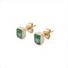 Emerald stud earrings featuring premium CZ stones in a bezel setting