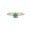 925 Sterling Silver Emerald Wedding Diamond Ring