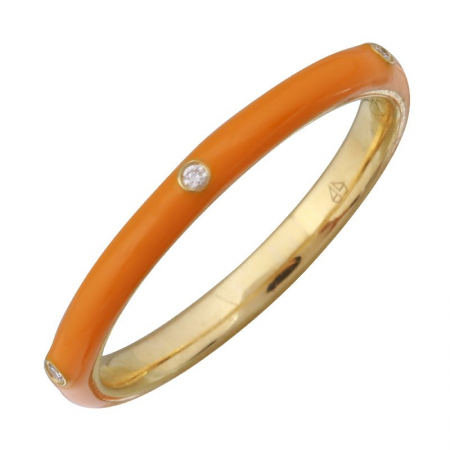 925 Sterling Silver Enamel Diamond Band