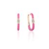 Enamel huggie diamond hoop earrings with thick gold plating