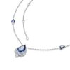 925 Sterling Silver "endless Blue" 5.41 Ctw. Pear Shaped Sapphire Diamond Necklace - Image 2