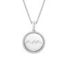 925 Sterling Silver Engravable Mom Disc Diamond Pendant Necklace