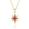925 Sterling Silver Engravable North Star Diamond Necklace Pendant - Image 2