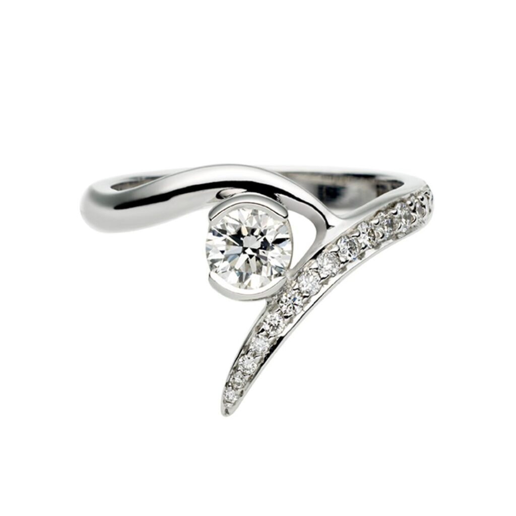 925 Sterling Silver Entwined Ardour35 Engagement Ring and 0.50CT Diamond