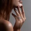 Sterling silver ring set featuring a 0.80CT CZ diamond style stone
