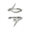 Gold-plated engagement ring set with layered entwined curves