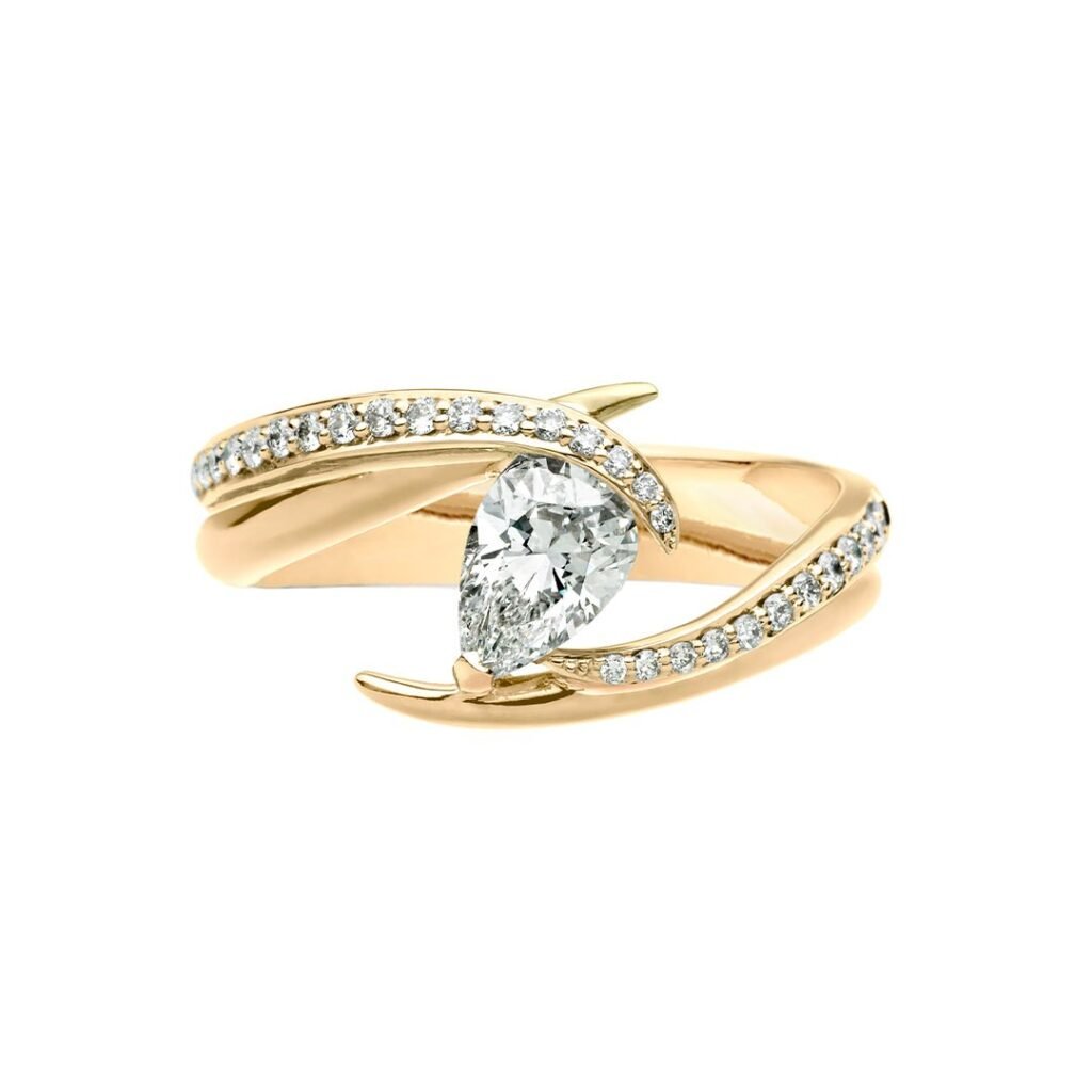925 Sterling Silver Entwined Captured Vine60 Engagement Ring and 0.85CT Diamond