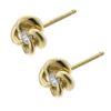 925 Sterling Silver Entwined Petal Flower Diamond Earrings - Image 2