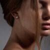 Flower stud earrings featuring premium CZ diamonds in pave setting