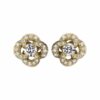 925 Sterling Silver Entwined Petal Flower Earrings and 0.10CT Diamond