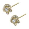 925 Sterling Silver Entwined Petal Flower Earrings and 0.10CT Diamond - Image 2