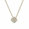 925 Sterling Silver Entwined Petal Flower Necklace and 0.10CT Diamond