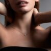 925 Sterling Silver Entwined Petal Flower Necklace and 0.10CT Diamond - Image 2